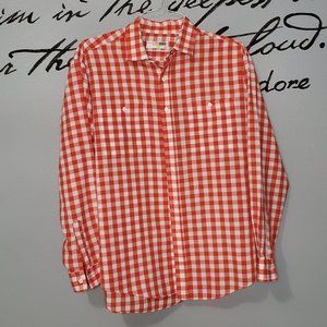 Vintage Mergers Red Buffalo Check Men's Long Sleeve Top, L
